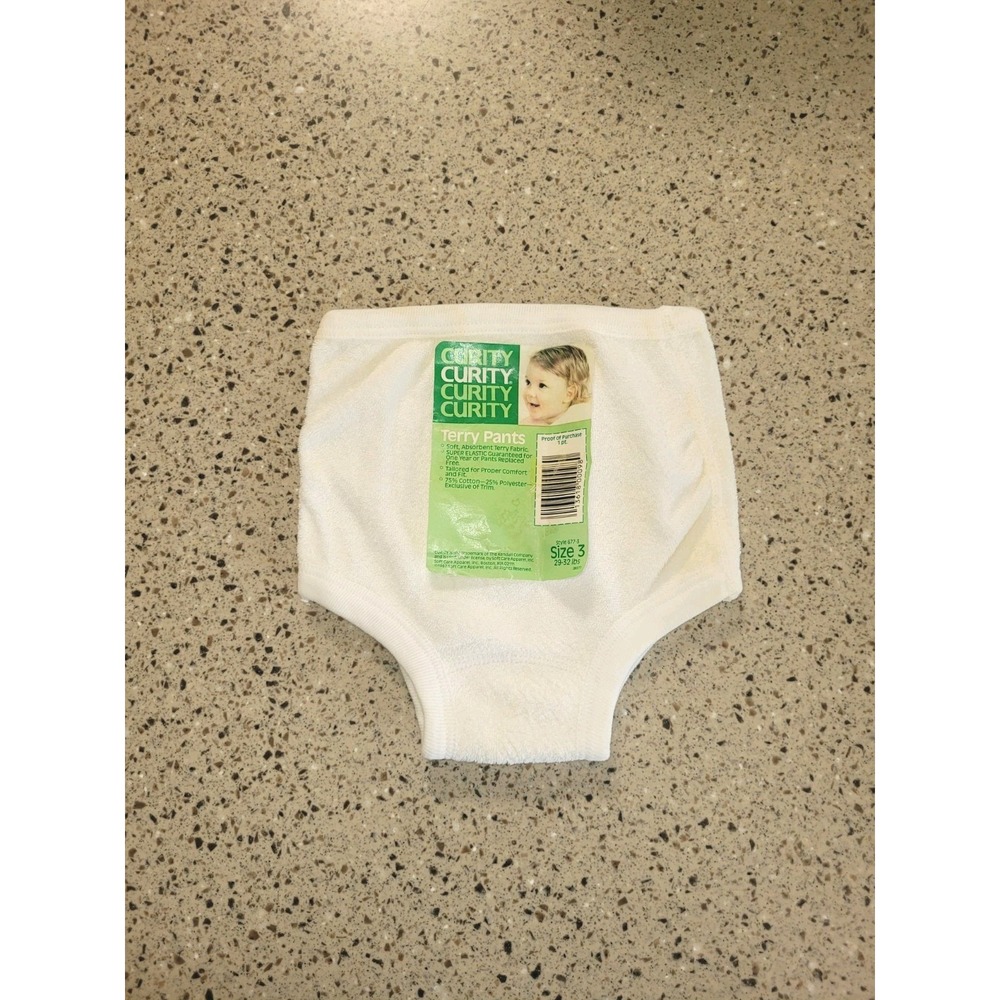 Vintage CURITY Size 3 29-32 lbs Terry Cloth Potty Training Pants Baby Toddler
